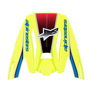 Alpinestars Helmklep S-M5 Sail - Glans Fluo Geel / Blauw / Zilver