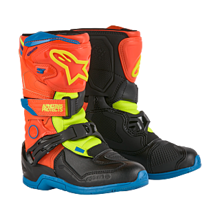 Alpinestars Kids Crosslaarzen Tech 3S - Fluo Oranje / Blauw / Fluo Geel