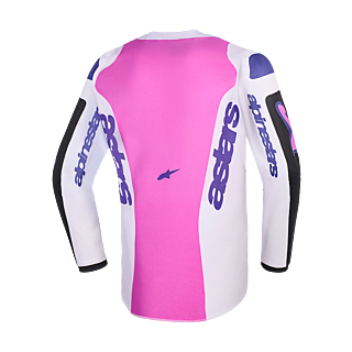 Alpinestars Kinder Cross Shirt 2026 Fluid Grid - Zwart / Licht Grijs / Paars