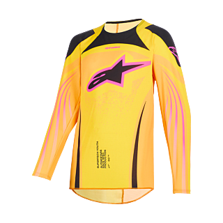 Alpinestars Kinder Cross Shirt 2026 Supertech Nomur - Oranje / Geel / Roze