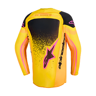 Alpinestars Kinder Cross Shirt 2026 Supertech Nomur - Oranje / Geel / Roze