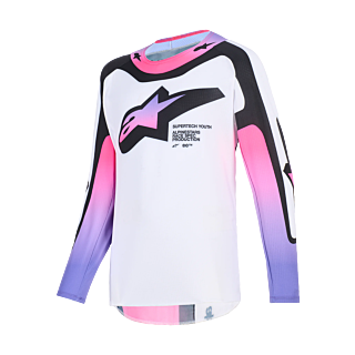Alpinestars Kinder Cross Shirt 2026 Supertech Vista - Wit / Paars / Zwart