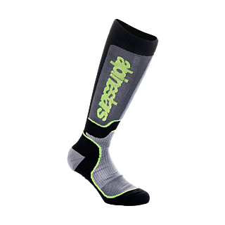 Alpinestars Kinder Cross Sokken MX PLUS - Zwart / Grijs / Fluo Geel
