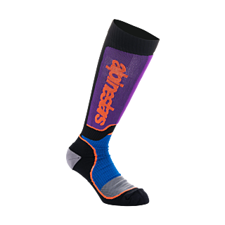 Alpinestars Kinder Cross Sokken MX PLUS - Zwart / Royal Blauw / Paars