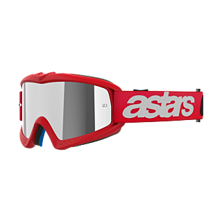 Alpinestars Kinder Crossbril Vision Blaze - Rood - Spiegel Zilver Lens