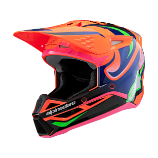 Alpinestars Kinder Crosshelm S-M3 Deegan - Oranje / Paars / Roze