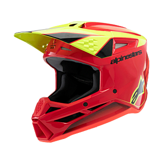 Alpinestars Kinder Crosshelm S-M3 Fray - Rood / Fluo Geel / Zwart