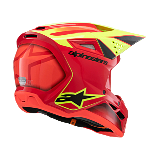 Alpinestars Kinder Crosshelm S-M3 Fray - Rood / Fluo Geel / Zwart