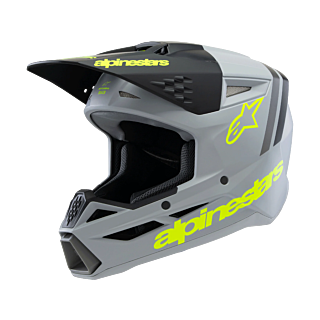 Alpinestars Kinder Crosshelm S-M3 Radium - Grijs / Zwart / Fluo Geel