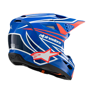 Alpinestars Kinder Crosshelm S-M3 Wurx - Blauw / Rood / Wit / Zwart