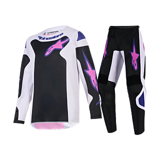 Alpinestars Kinder Crosskleding 2026 Fluid Grid - Zwart / Licht Grijs / Paars