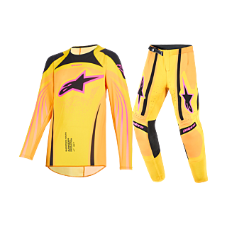 Alpinestars Kinder Crosskleding 2026 Supertech Nomur - Oranje / Geel / Roze