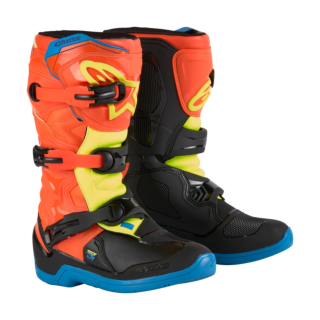 Alpinestars Kinder Crosslaarzen Tech 3S - Fluo Oranje / Blauw / Fluo Geel