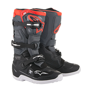 Alpinestars Kinder Crosslaarzen Tech 7S - Zwart / Donker Grijs / Rood Fluo