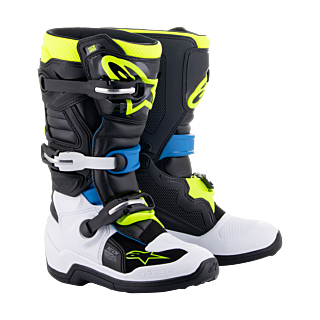 Alpinestars Kinder Crosslaarzen Tech 7S - Zwart / Enamel Blauw / Fluo Geel
