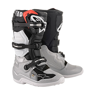 Alpinestars Kinder Crosslaarzen Tech 7S - Zwart / Zilver / Wit / Goud