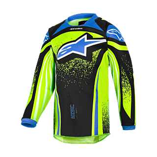 Alpinestars Mini Cross Shirt 2026 Racer Nomur - Donker Navy / Fluo Geel / Ucla / Blauw