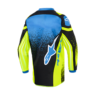 Alpinestars Mini Cross Shirt 2026 Racer Nomur - Donker Navy / Fluo Geel / Ucla / Blauw
