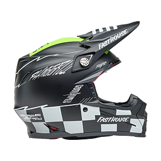 Bell Crosshelm Moto-9S Flex Fasthouse Smoke Bomb - Zwart / High-vis