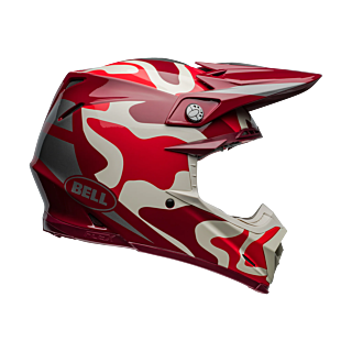 Bell Crosshelm Moto-9S Flex Ferrandis Mechant - Rood / Zilver