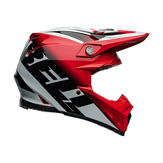 Bell Crosshelm Moto-9S Flex Rail - Rood / Wit