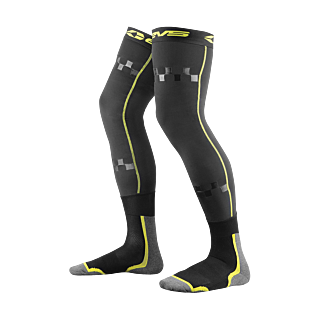 EVS Kinder Cross Sokken Lang Kniebrace Fusion - Zwart / Hi-Viz