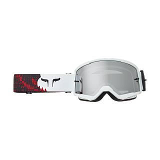 Fox Crossbril Main II Kairos - Wit / Fluo Rood - Chrome Spark Lens