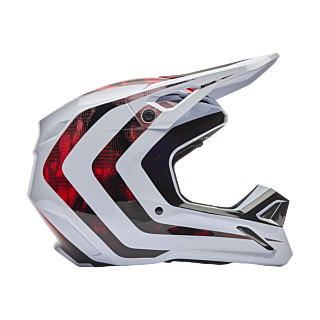 Fox Crosshelm V1 Kairos - Wit / Fluo Rood