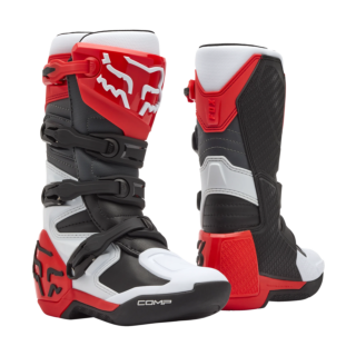 Fox Kinder Crosslaarzen Comp - Wit / Fluo Rood
