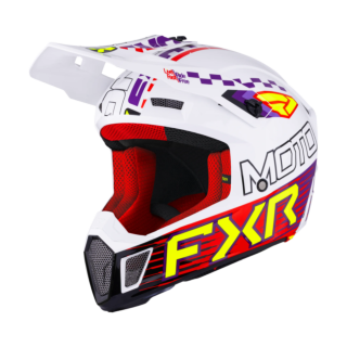 FXR Crosshelm Clutch Race Div - Wit / Paars / Rood