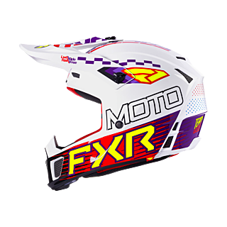 FXR Crosshelm Clutch Race Div - Wit / Paars / Rood