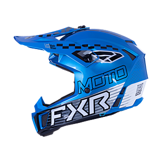 FXR Kinder Crosshelm Clutch - Blauw / Wit