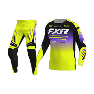 FXR Kinder Crosskleding 2026 Clutch Pro - HiVis / Zwart / Paars