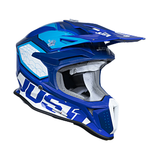Just1 Crosshelm J18F Hexa - Blauw / Wit