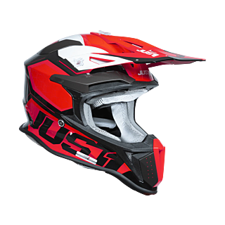 Just1 Crosshelm J18F Hexa - Rood / Wit / Zwart / Titanium