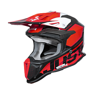 Just1 Crosshelm J18F Hexa - Rood / Wit / Zwart / Titanium
