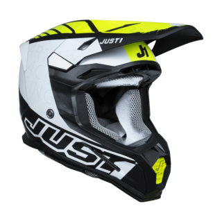 Just1 Crosshelm J22F Dynamo - Zwart / Wit / Fluo Geel