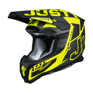 Just1 Crosshelm J22F Falcon - Zwart / Titanium / Fluo Geel
