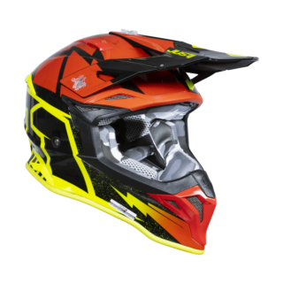 Just1 Crosshelm J39 Poseidon - Zwart / Fluo Geel / Rood