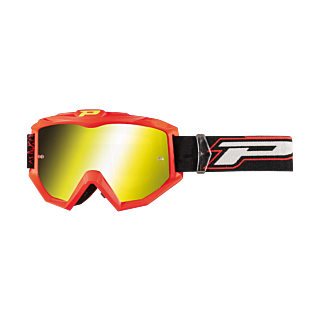 Progrip Crossbril 3204 FL Shiny Side - Fluo Mat Rood - Multilayered / Spiegel Geel Lens