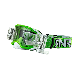 RNR Crossbril Roll-Off Platinum WVS - Groen - Clear Lens