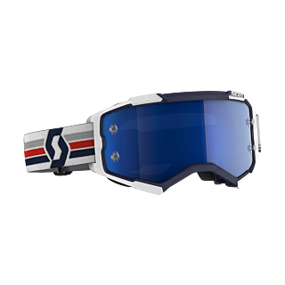 Scott Crossbril Fury - Blauw / Wit - Spiegel Electric Blauw Lens