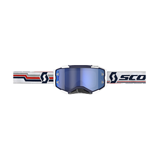 Scott Crossbril Fury - Blauw / Wit - Spiegel Electric Blauw Lens
