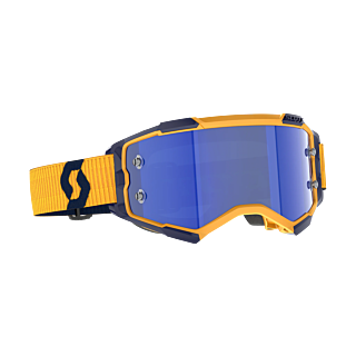 Scott Crossbril Fury - Geel / Blauw - Spiegel Electric Blauw Lens