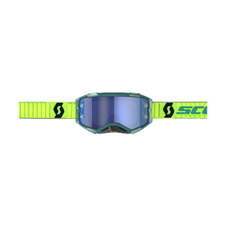 Scott Crossbril Fury - Teal Blauw / Neon Geel - Spiegel Electric Blauw Lens