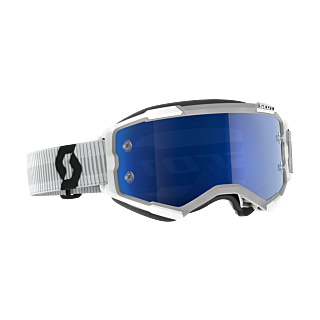 Scott Crossbril Fury - Wit / Blauw - Spiegel Electric Blauw Lens