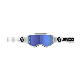 Scott Crossbril Fury - Wit / Blauw - Spiegel Electric Blauw Lens