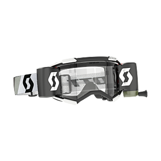 Scott Crossbril Roll-Off Fury WFS Premium - Zwart / Wit - Clear Lens