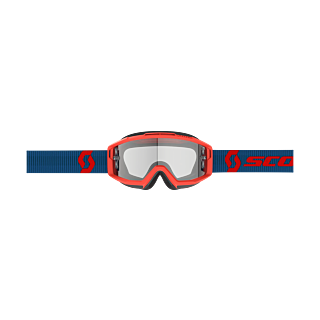 Scott Crossbril Split OTG - Donker Blauw / Neon Rood - Clear Lens
