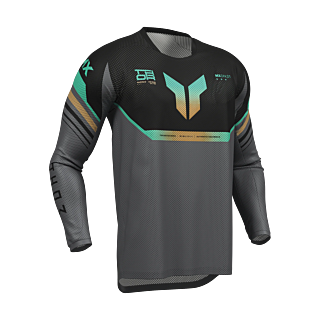 Thor Cross Shirt 2026 Launchmode Vented Raptor - Zwart / Charcoal
